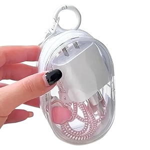 gadgetbite travel cable storage pouch pvc bag compact clear organizer for chargers earphones amp data cables portable storage solution for travel white pack of 2