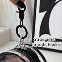 GadgetBite Travel Cable Storage Pouch PVC Bag Compact Clear Organizer for Chargers, Earphones &amp; Data Cables Portable Storage Solution for Travel (Black &amp; White, Pack of 2)