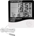 gadgetschroma HTC-2 Digital Hygrometer Thermometer Humidity Meter With LCD Display Clock A36 Hydrometer