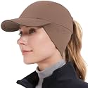 GADIEMKENSD Women's Winter Reflective Fleece Ponytail Hat with Drop Down Ear Warmer