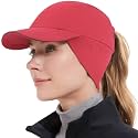 GADIEMKENSD Women's Winter Reflective Fleece Ponytail Hat with Drop Down Ear Warmer