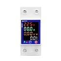 WiFi Smart Energy Meter Multifunctional Protector Color Display Over Under Voltage Protector home Prepaid Meter leakage (A, V, mA, kW, kW/h, ?) 63 Amps_With Mount