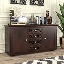 Solid Sheesham Wood Sideboard Cabinet with 4 Drawer 2 Door Storage Cabinet | Wooden Storage Cabinet for Living Room &amp; Bedroom Home (Jasper, Walnut Finish)