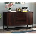 Solid Sheesham Wood Wooden Cabinet Sideboard with 3 Drawers and 2-Door Storage (Maisy, Walnut Finish)