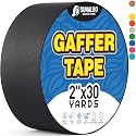 Gaffers Tape (2" X 30 Yards) Professional Heavy Duty, Easy Tear, Residue-Free Floor Tape for Electrical Cords, Matte Finish, Anti-Glare, Weather-resistant (Black)