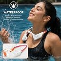GAG Open-Ear Bone Conduction Wireless Headphones | Bluetooth Sports Neckband Earphones with Secure Fit | Lightweight Open Ear Headset for Running, Cycling & Workout | Orange & White