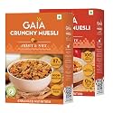 GAIA Crunchy Muesli Combo Pack Fruit and Nut 400 gm and Real Fruit 400 gm (Super Saver Pack)