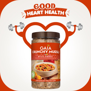 gaia crunchy muesli with real fruit burst of flavor in every bite 1kg plastic bottle 1 kg