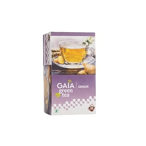 gaia ginger green tea  relieves sore throat  weight loss  high antioxidant activity improves immunity  boost metabolic rate  lower blood sugar levels  anti-aging properties25 tea bags