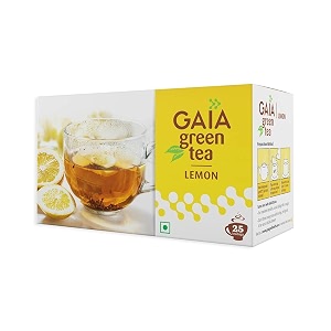 gaia green tea lemon  rich in anti-oxidants  rich in vitamin c  builds immunity  increases metabolic rate  detoxifies the body25 tea bags