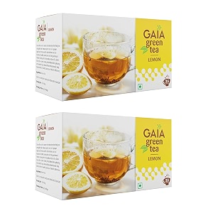 gaia lemon green tea - 25 tea bags pack of 2  refreshing blend for optimal health  effective lemon green tea  supports body39s immune system  increases metabolism