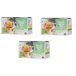 gaia tulsi green teaorganic nutrient-richantioxidantbeverage for weight lossstress reliefanti-agingimmune supportnutrient-packed aids in digestion 25 tea bags each boxpack of-3 150 gram