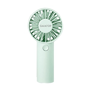 gaiatop portable fan rechargeable powerful 3 speed mini fan portable usb hand fan rechargeable cute small electric fan for makeup travel camp shopping indoor outdoorgreen