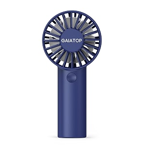 gaiatop portable fan rechargeable powerful 3 speed mini fan portable usb hand fan rechargeable cute small electric fan for makeup travel camp shopping indoor outdoorblue