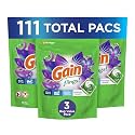 Gain Flings! 3-in-1 Laundry Detergent Soap Pods, Moonlight Breeze Scent, 3 Bag Value Pack, 111 Count, HE Compatible, 37 Count (Pack of 3)