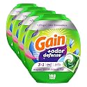 Gain Flings Laundry Detergent Pacs with Odor Defense, 102 Count, Super Fresh Blast Scent, HE 3in1 Detergent Pacs with Febreze and Oxi (Pack of 4)