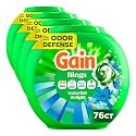 Gain Flings Liquid Washing Detergent Pods, Now with Odor Defense + Color Guard, Waterfall Delight Scent, 4-In-1 liquid laundry detergent pacs, clean &amp; fresh, (Packaging May Vary), 76 Count (Pack of 4)