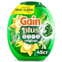 Gain Plus Flings Liquid Laundry Detergent Pacs, Gain's Best Clean, All-In-One, Original Scent, 45 Count