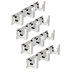 pack of 4 stainless steel premium 3 -pin l types -cloth hanger bathroom wall door hook hanger