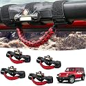 GAIZON 4 Pack Grab Handles Roll Bar Paracord for Jeep Wrangler Accessories Sahara Freedom Rubicon CJ YJ TJ JL JK LJ JLU JKU,Gladiator JT 1955-2023 Interior Accessory,Grip Handle with LED Light(Red)