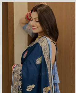 Gajj Kesari World Woven Banarasi Chanderi Saree