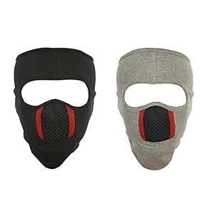 gajraj unisex cotton bike riding amp cycling anti pollution dust sun protecion full face cover mask with air filter mesh - pack of 2 black amp light grey