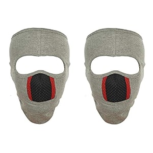 gajraj unisex cotton bike riding amp cycling anti pollution dust sun protecion full face cover mask with air filter mesh - pack of 2 light grey amp light grey