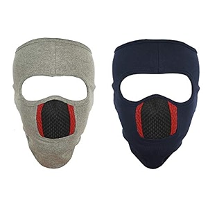 gajraj unisex cotton bike riding amp cycling anti pollution dust sun protecion full face cover mask with air filter mesh - pack of 2 navy amp light grey