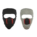 Gajraj Unisex Cotton Bike Riding & Cycling Anti Pollution Dust Sun Protecion Full Face Cover Mask with Air Filter Mesh - Pack of 2 (Black & Light Grey)