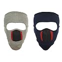 Gajraj Unisex Cotton Bike Riding & Cycling Anti Pollution Dust Sun Protecion Full Face Cover Mask with Air Filter Mesh - Pack of 2 (Navy & Light Grey)