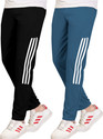 GAJVU Striped Men Black Blue White Track