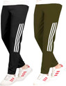 GAJVU Striped Men Black Dark Green White