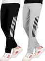 GAJVU Striped Men Black Grey White Track