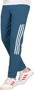 GAJVU Striped Men Blue White Track Pants