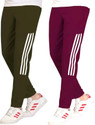 GAJVU Striped Men Dark Green Maroon White