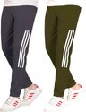 GAJVU Striped Men Grey Dark Green White