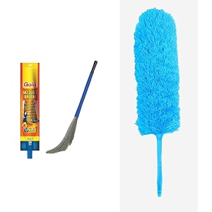 gala no dust broom with extendable long handle broom stick for home floor cleaning and ceiling clean