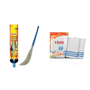 gala no dust broom extra long for floor cleaning multipurpose fiber 149629