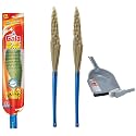 Gala Dust go Floor Virgin Plastic and Special Brush Set with Dustpan (Assorted) + Gala No Dust Floor Broom â€“ Synthetically Engineered bristles â€“ Blue â€“ Pack of 2