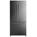 Galanz French Door Refrigerator with Installed Ice Maker and Bottom Freezer, Adjustable Electrical Thermostat Control, Frost Free, Energy Star Certified, Stainless Steel, 18 Cu Ft