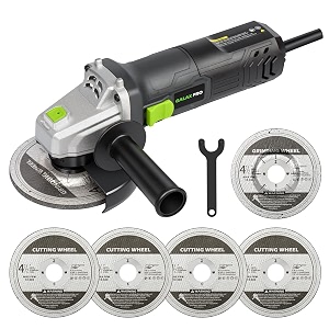 galax pro electric angle grinder equipped with 4 amp motor with maximum output power of 750w 12000 rpm wired angle grinder with cutting and grinding wheels flap disc and handle