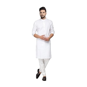 Galaxie India White Mens Khadaie Cotton -