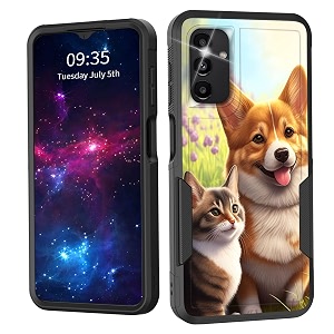 for galaxy a13 5ga04s casedual layer shockproof heavy duty full body protection tough rugged durable protective cell phone cover for samsung galaxy a13 5ga04sdog and cat