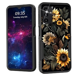 for galaxy a14 5g casedual layer shockproof heavy duty full body protection tough rugged durable protective cell phone cover for samsung galaxy a14 5g 66 inch 2023beautiful sunflower