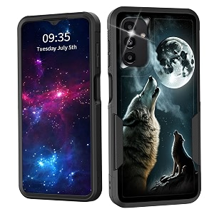 for galaxy a14 5g casedual layer shockproof heavy duty full body protection tough rugged durable protective cell phone cover for samsung galaxy a14 5g 66 inch 2023wolf moon