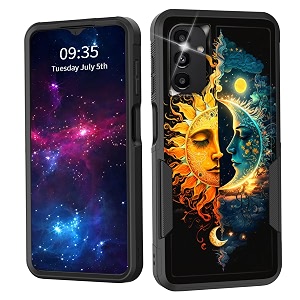 for galaxy a14 5g casedual layer shockproof heavy duty full body protection tough rugged durable protective cell phone cover for samsung galaxy a14 5g 66 inch 2023sun and moon