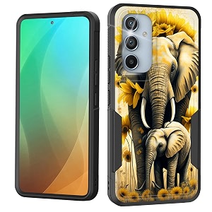 for galaxy a54 5g casedual layer shockproof heavy duty full body protection tough rugged durable protective cell phone cover for samsung galaxy a54 5g 64 inch 2023sunflower elephant