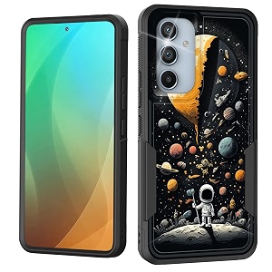 for galaxy a54 5g casedual layer shockproof heavy duty full body protection tough rugged durable protective cell phone cover for samsung galaxy a54 5g 64 inch 2023astronaut planet moon