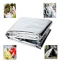 Galaxy Emergency Mylar Thermal Blanket for Survival First Aid Kits Army Outdoors Travel Hiking Camping Bug Out Trauma Desert All Weather Condition Safety Protection Silver