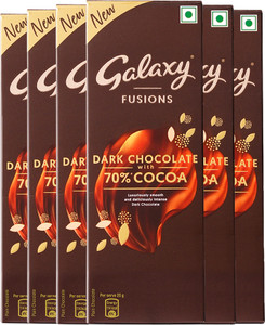 galaxy fusions smooth dark chocolate bar  made with 70 cocoa bar 6 x 56 g